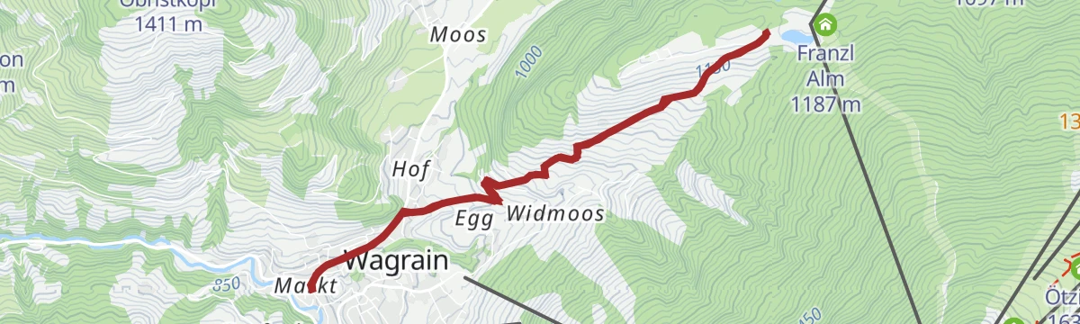 Route map: Zur Edelweißalm (Weberlandl)